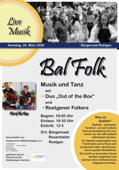 Bal Folk mit Out of the Box und Roetgener Folkers